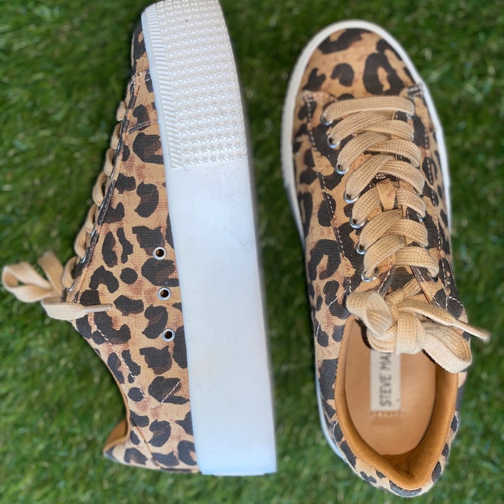 Steve Madden cheetah print platform sneakers